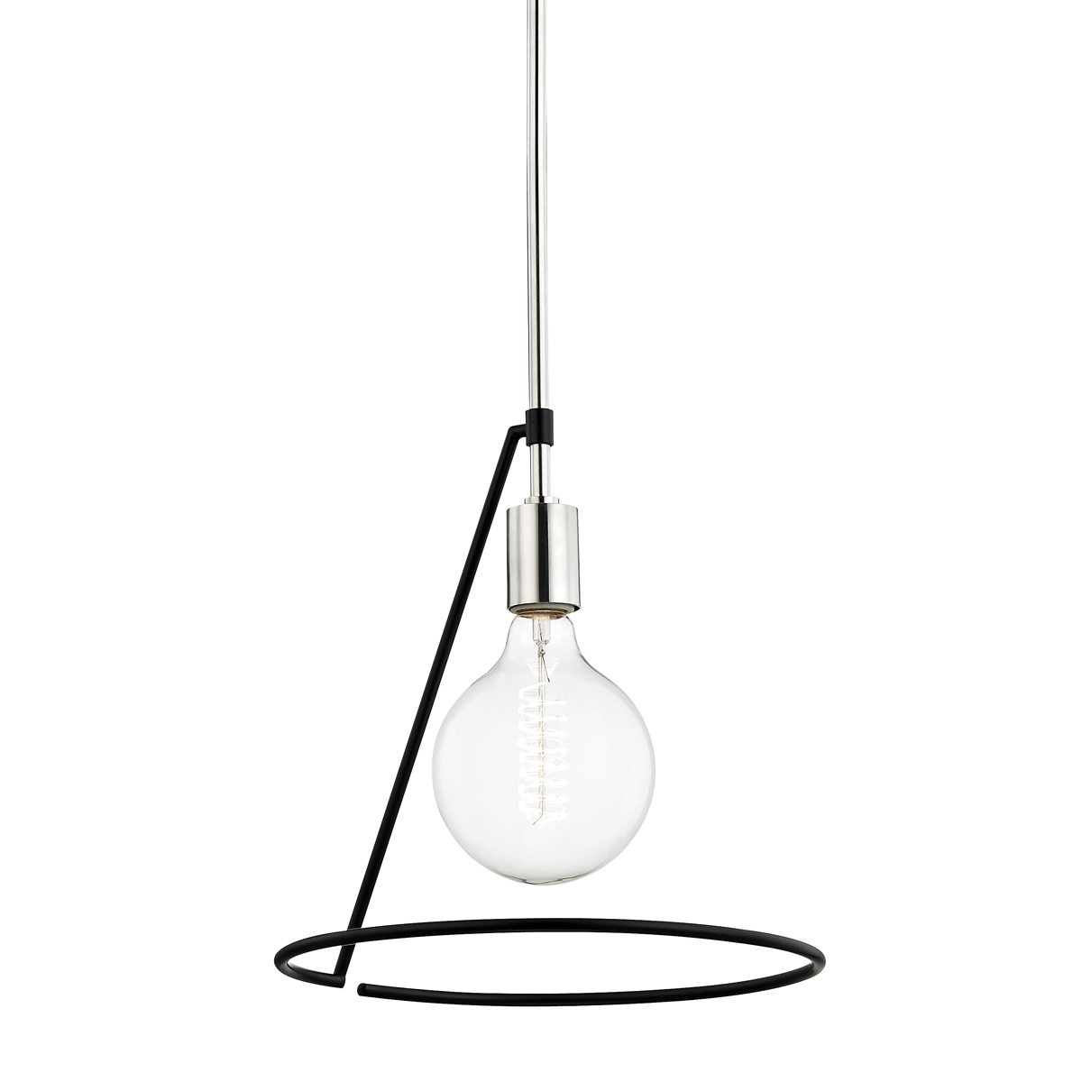 Mitzi 1 Light Pendant in Polished Nickel/Black H245701-PN/BK