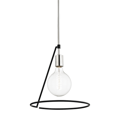 Mitzi 1 Light Pendant in Polished Nickel/Black H245701-PN/BK