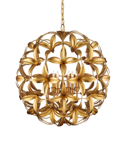 Currey & Co Helenium Orb Chandelier in Contemporary Gold Leaf/Contemporary Gold 9000-1214