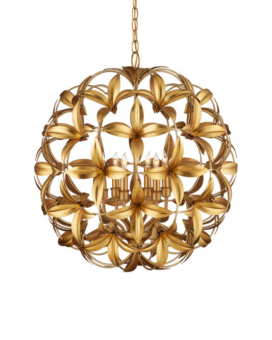 Currey & Co Helenium Orb Chandelier in Contemporary Gold Leaf/Contemporary Gold 9000-1214