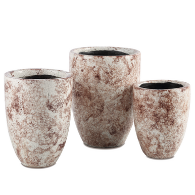 Currey & Co. Marne Brown & Off-White Vase Set of 3 1200-0715