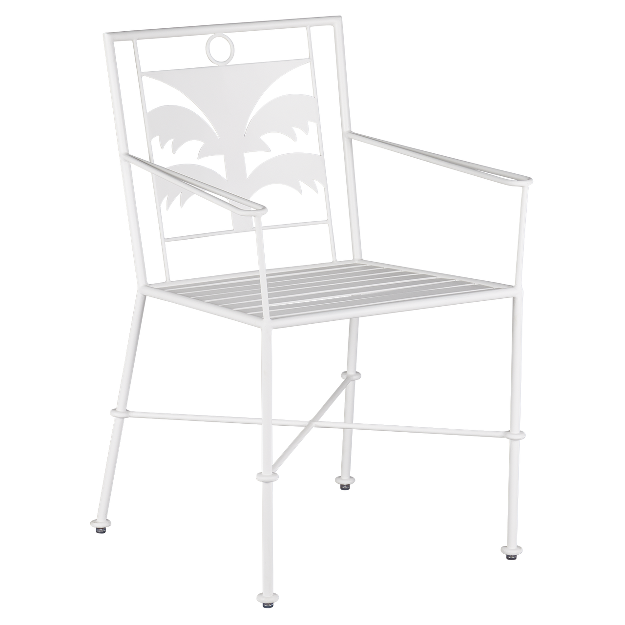 Currey & Co. Las Palmas Wrought Iron White Armchair 4000-0165