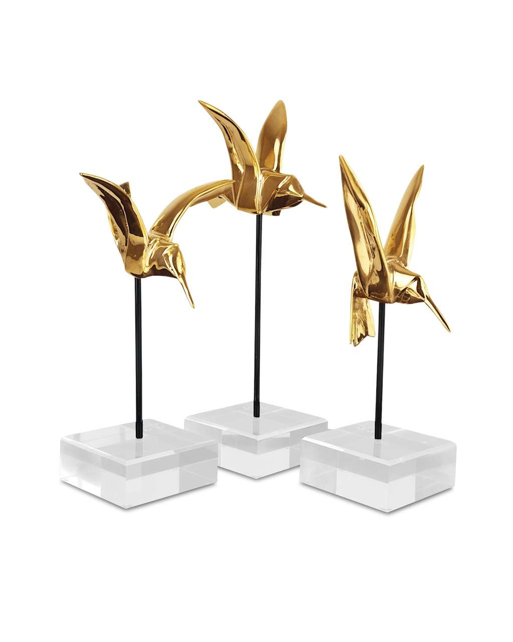 Currey & Co. Gold Hummingbirds Set of 3 1200-0903