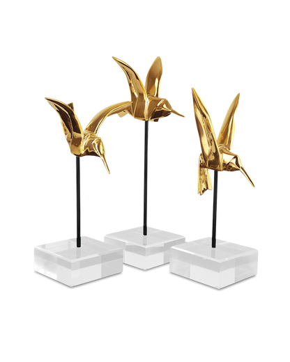 Currey & Co. Gold Hummingbirds Set of 3 1200-0903