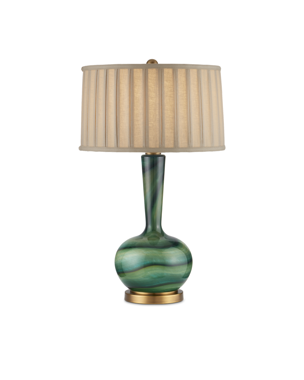 Currey & Co Lamartine Table Lamp in Green/Antique Brass 6000-0925