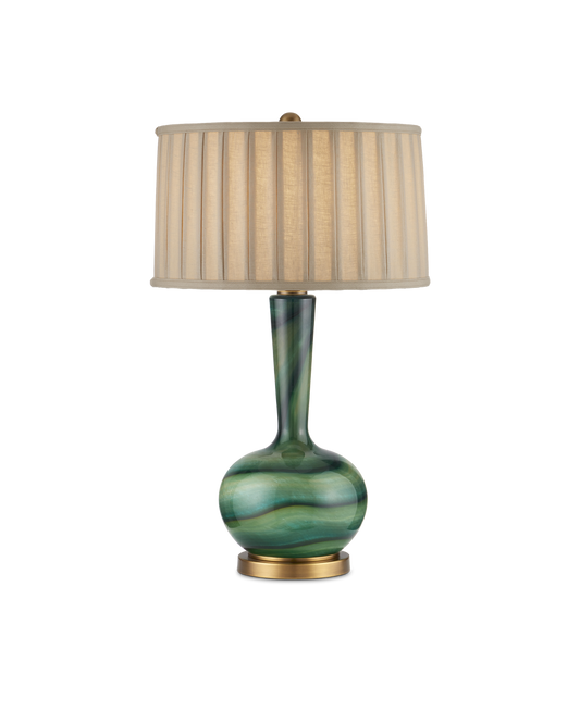 Currey & Co Lamartine Table Lamp in Green/Antique Brass 6000-0925