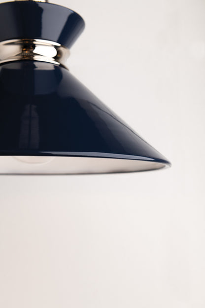 Mitzi 1 Light Pendant in Polished Nickel/Navy H251701S-PN/NVY