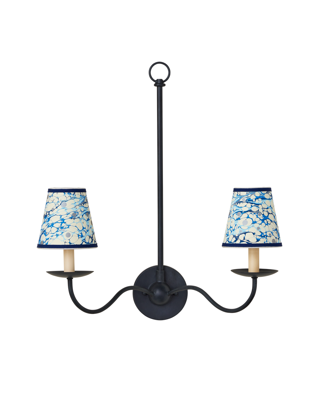 Currey & Co. Marble Blue Lace Paper Tapered Chandelier Shade 0900-0031