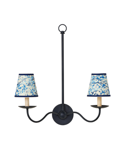 Currey & Co. Marble Blue Lace Paper Tapered Chandelier Shade 0900-0031