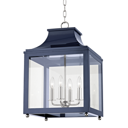 Mitzi 4 Light Lantern in Polished Nickel/Navy H259704L-PN/NVY