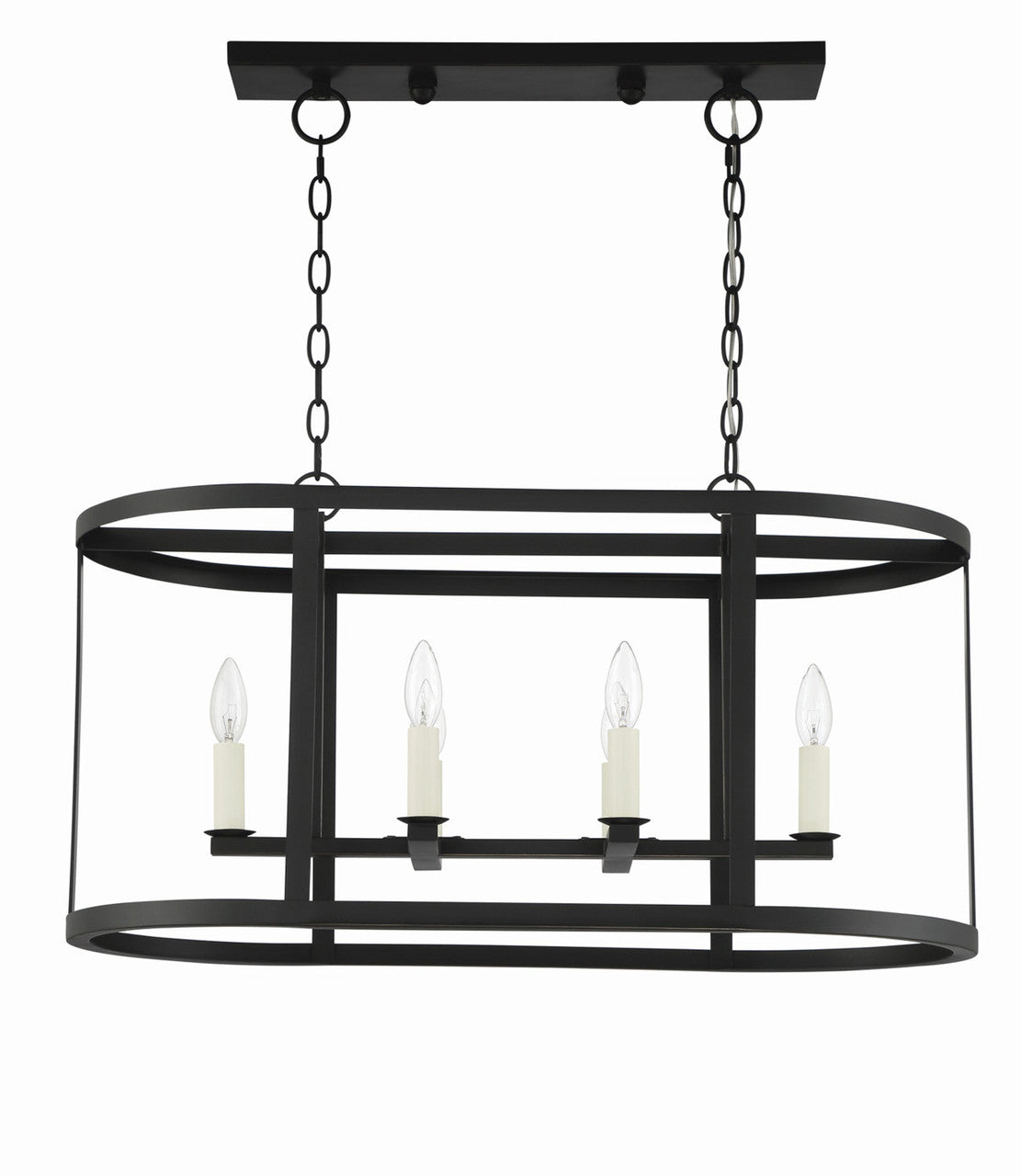 Lumanity Lighting Bryant 6-Light Linear Geometric Chandelier in Painted Oil Rubbed Bronze  L090-0029