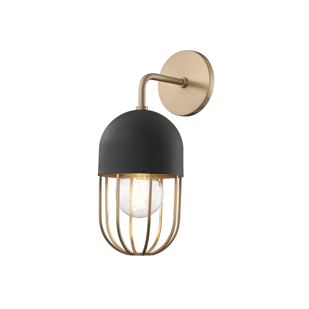 Mitzi 1 Light Wall Sconce in Aged Brass/Black H145101-AGB/BK