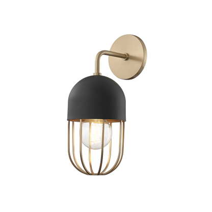 Mitzi 1 Light Wall Sconce in Aged Brass/Black H145101-AGB/BK