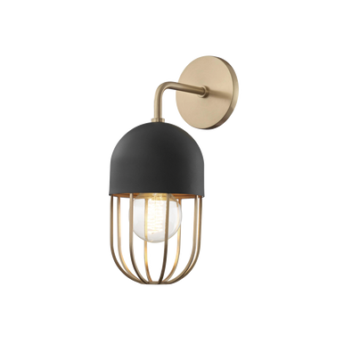 Mitzi 1 Light Wall Sconce in Aged Brass/Black H145101-AGB/BK