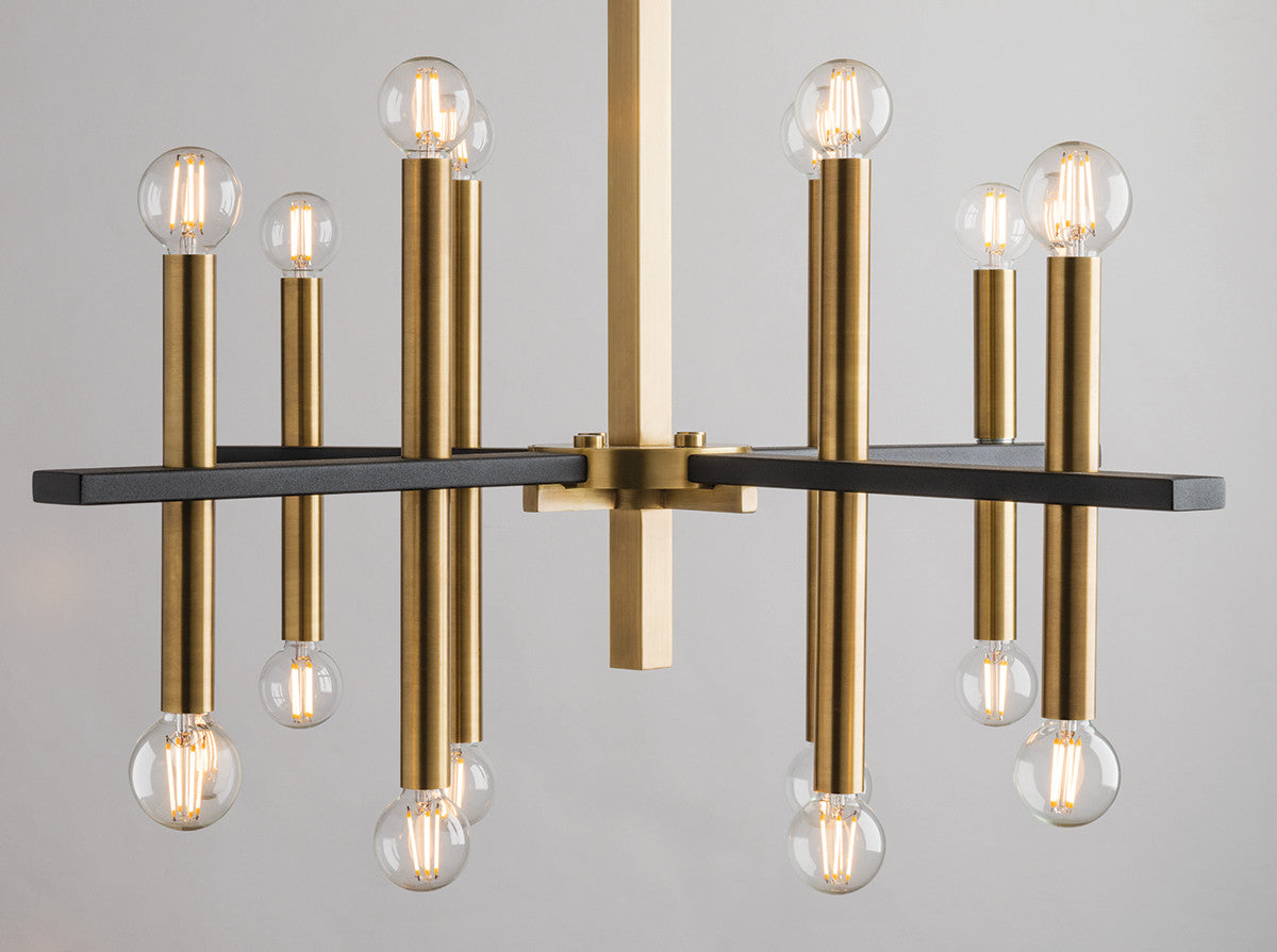 Mitzi 16 Light Chandelier in Aged Brass/Black H296816-AGB/BK