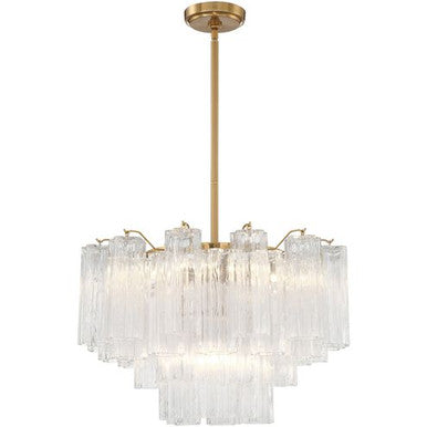 Crystorama Addis 9 Light Aged Brass Chandelier ADD-308-AG-CL