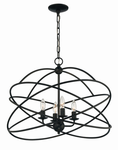 Lumanity Lighting Anson 4-Light Contemporary Statement Chandelier in Painted Oil Rubbed Bronze  L090-0031