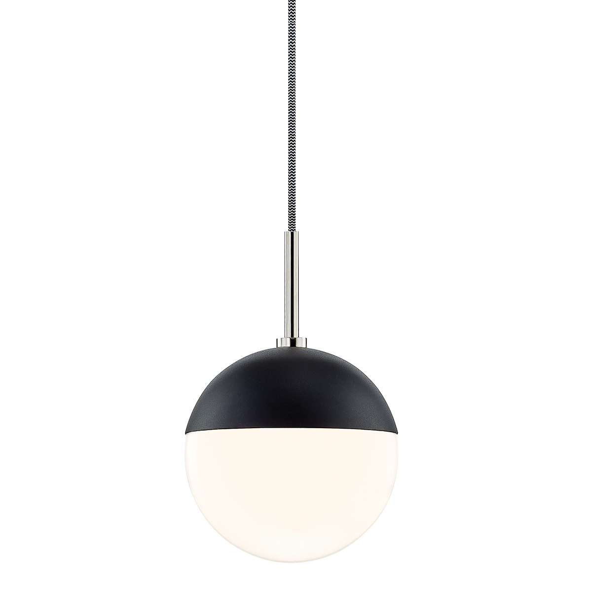 Mitzi 1 Light Pendant in Polished Nickel/Black H344701-PN/BK