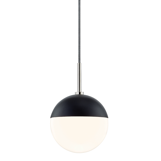 Mitzi 1 Light Pendant in Polished Nickel/Black H344701-PN/BK