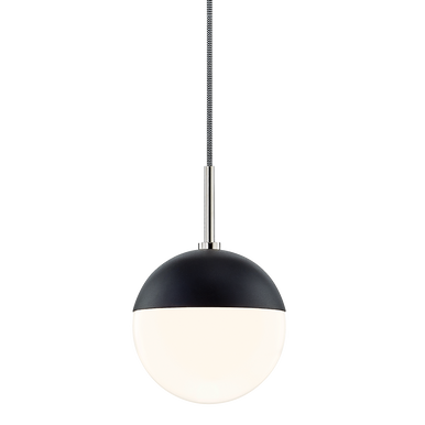 Mitzi 1 Light Pendant in Polished Nickel/Black H344701-PN/BK