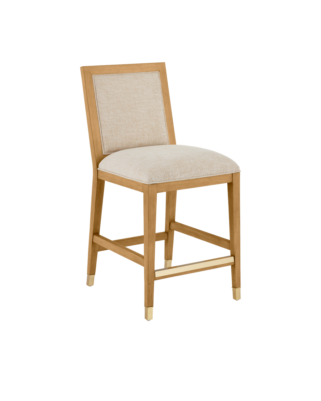 Currey & Co Santos Sea Sand Side Chair, Liller Malt in Sea Sand/UV Liller Malt/Satin Brass 7000-0882