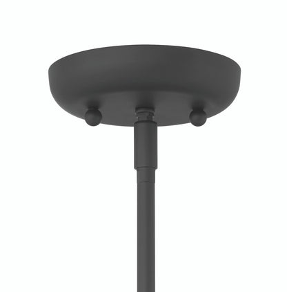 Lumanity Lighting Declan Modern Disc Matte Black 18" Pendant Ceiling Light  in Painted Matte Black, Off White Enamel    L090-0041