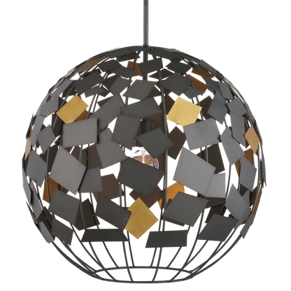 Currey & Co. Moon Night 23" Gray & Gold 1-Light Orb Chandelier 9000-1089