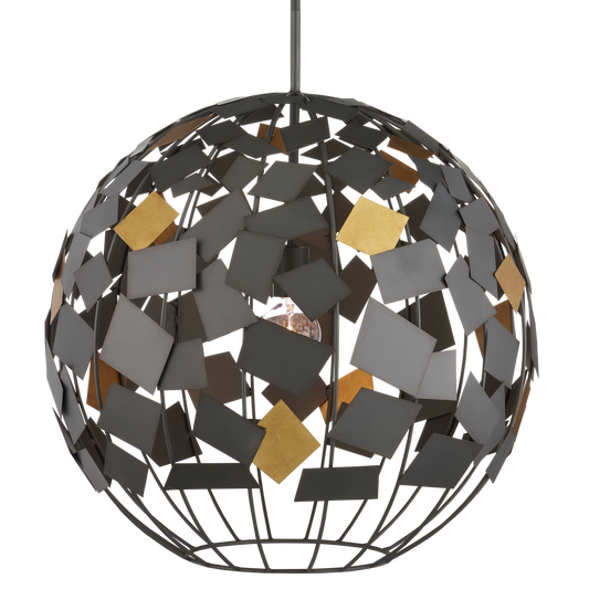 Currey & Co. Moon Night 23" Gray & Gold 1-Light Orb Chandelier 9000-1089