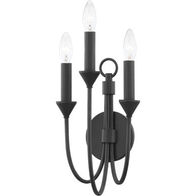 Troy Lighting 3 Light Cate Wall Sconce in Forged Iron B1003-FOR