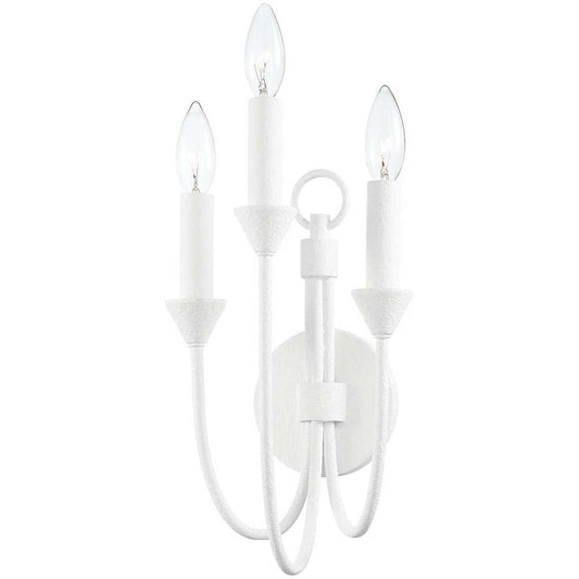 Troy Lighting 3 Light Cate Wall Sconce in Gesso White B1003-GSW