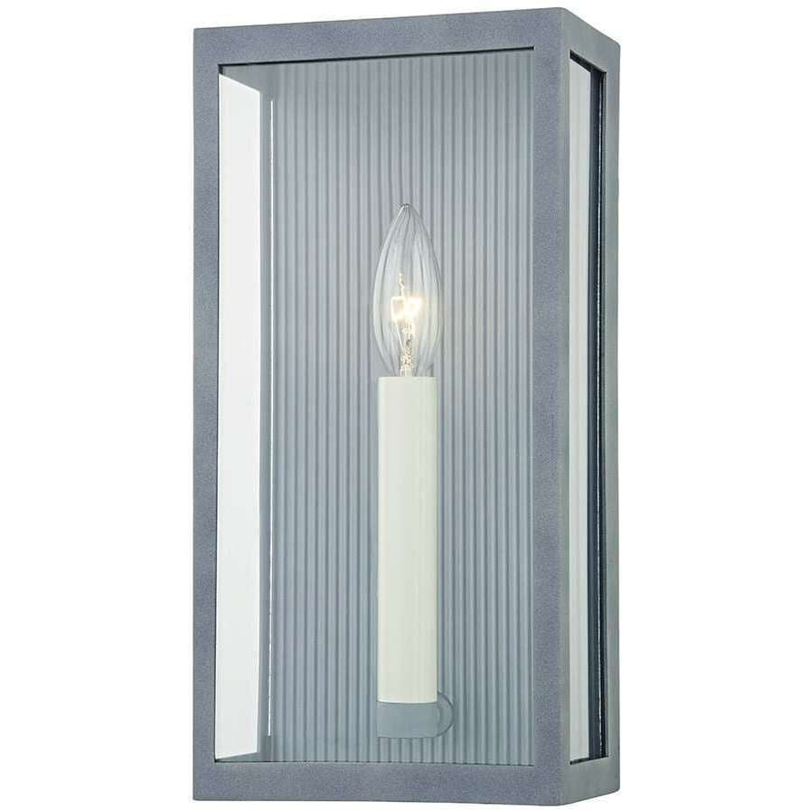 Troy Lighting 1 Light Vail Wall Sconce in Weathered Zinc B1031-WZN