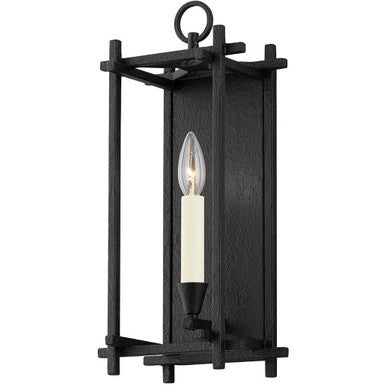 Troy Lighting 1 Light Huck Wall Sconce in Black Iron B1091-BI