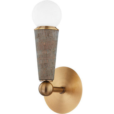 Troy Lighting 1 Light Dax Wall Sconce in Patina Brass B1612-PBR