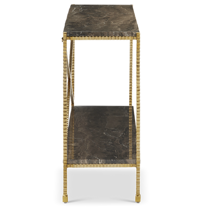 Currey & Co. Flying Marble Gold Console Table 4000-0173