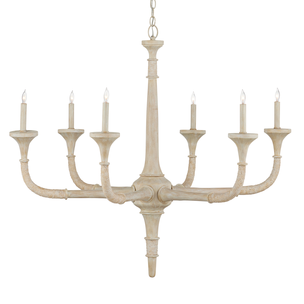 Currey & Co. Aleister 43.5" Sandstone 6-Light Chandelier 9000-1140