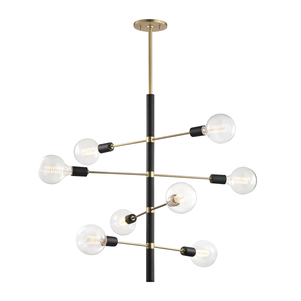 Mitzi 8 Light Chandelier in Aged Brass/Black H178808-AGB/BK