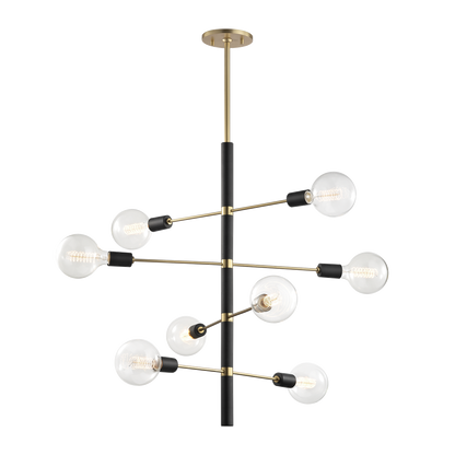 Mitzi 8 Light Chandelier in Aged Brass/Black H178808-AGB/BK