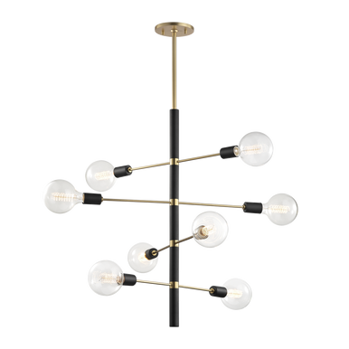 Mitzi 8 Light Chandelier in Aged Brass/Black H178808-AGB/BK