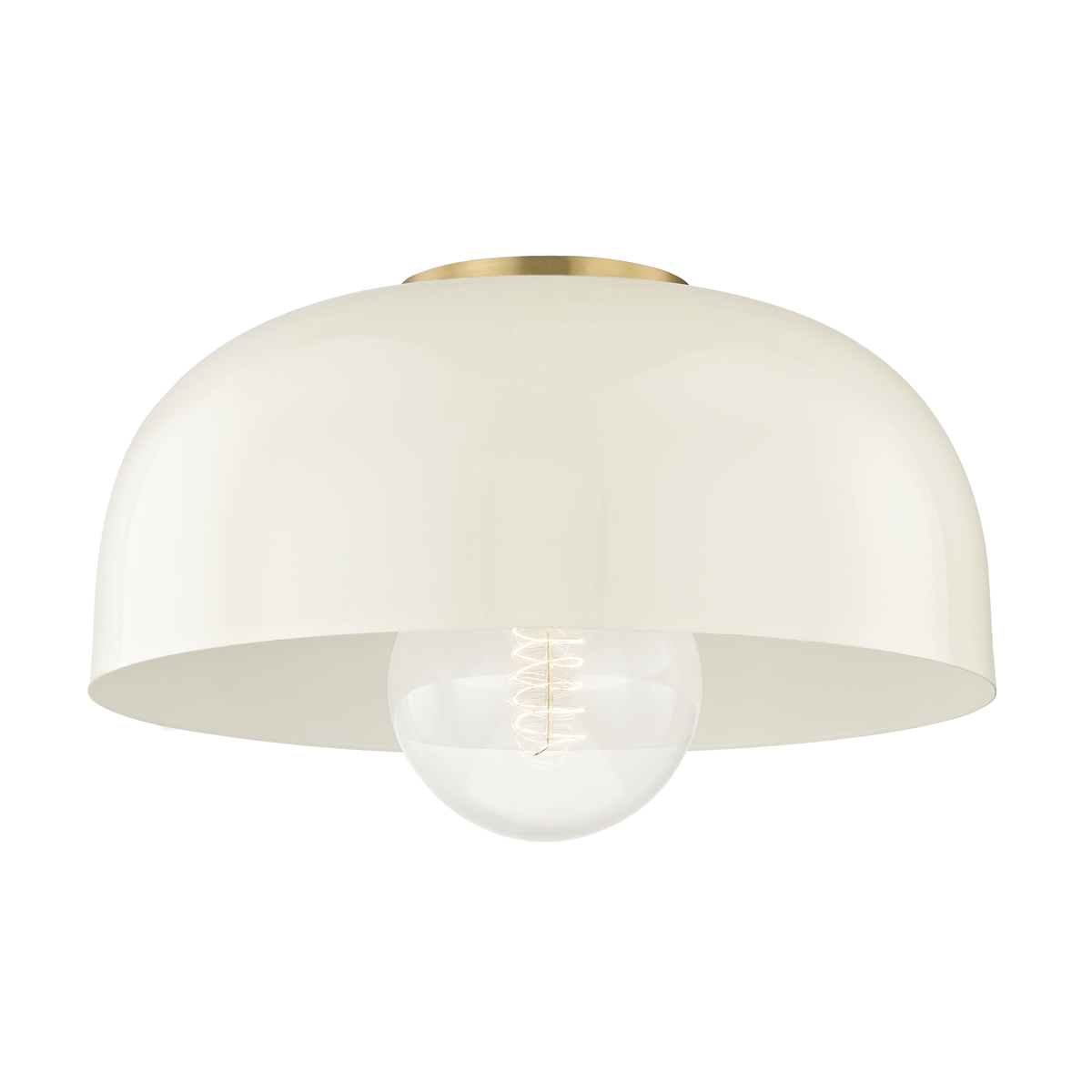 Mitzi 1 Light Flush Mount in Aged Brass/Cream H199501L-AGB/CR