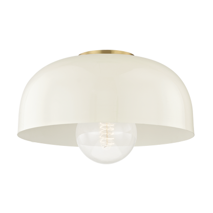 Mitzi 1 Light Flush Mount in Aged Brass/Cream H199501L-AGB/CR