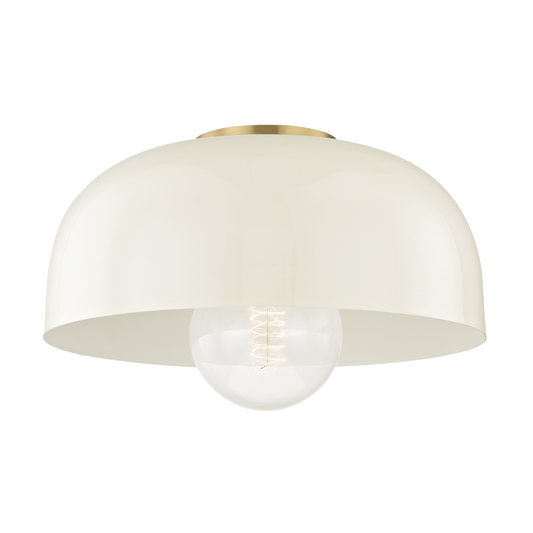 Mitzi 1 Light Flush Mount in Aged Brass/Cream H199501L-AGB/CR