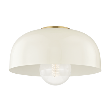 Mitzi 1 Light Flush Mount in Aged Brass/Cream H199501L-AGB/CR