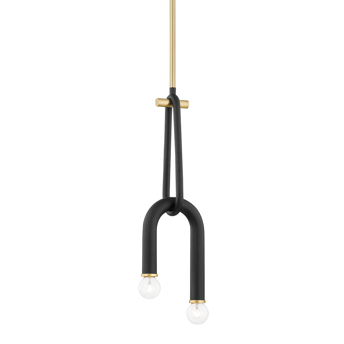 Mitzi 2 Light Pendant in Aged Brass/Black H382702-AGB/BK