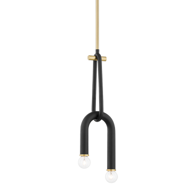 Mitzi 2 Light Pendant in Aged Brass/Black H382702-AGB/BK