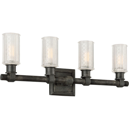 Troy Lighting 4 Light Vault Bath And Vanity in Aged Pewter B4234