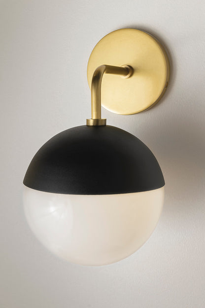 Mitzi 1 Light Wall Sconce in Aged Brass/Black H344101-AGB/BK