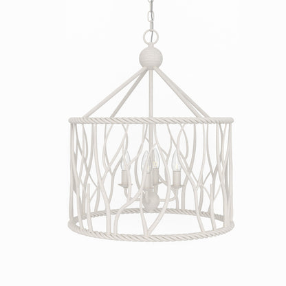 Lumanity Lighting Havershire 4-Light White Statement Chandelier in White Gesso  L098-0033