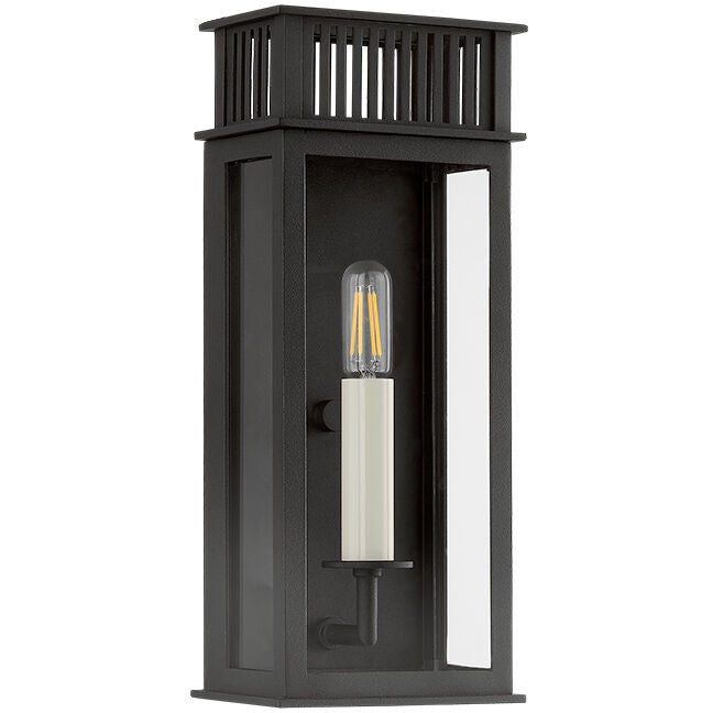 Troy Lighting 1 Light Gridley Exterior Wall Sconce in Textured Black B6013-TBK