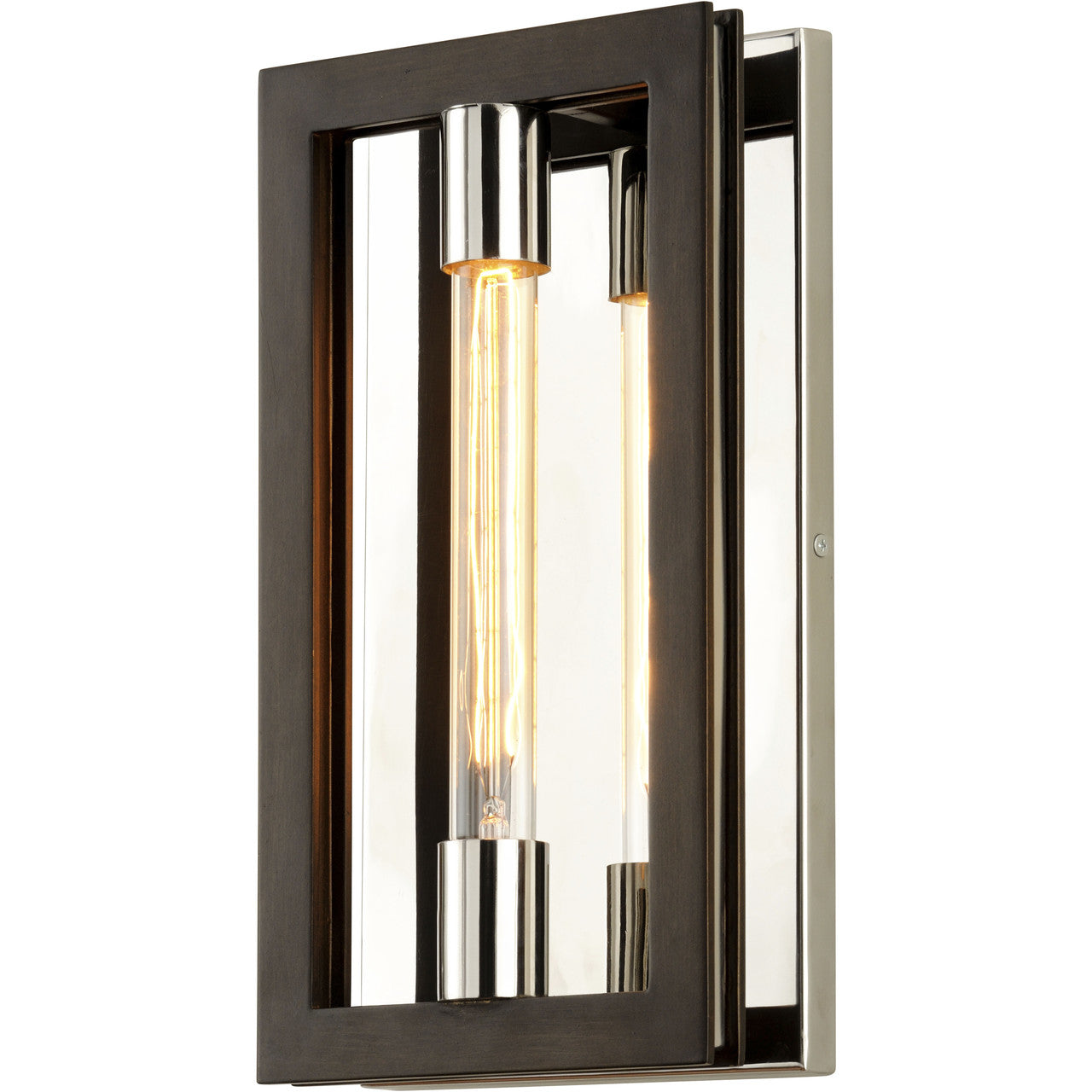 Troy Lighting 1 Light Enigma Wall Sconce in Bronze With Polished Stainless B6181