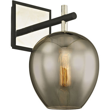 Troy Lighting 1 Light Iliad Wall Sconce in Textured Black And Polished Nickel B6211-TBK/PN